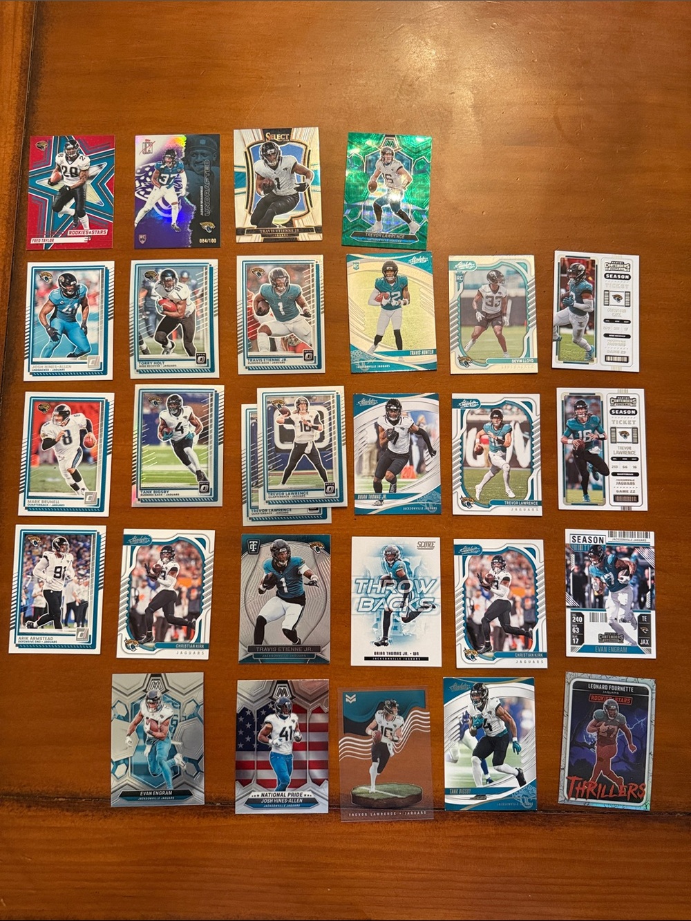 Jacksonville Jaguars Football Cards - set of 28